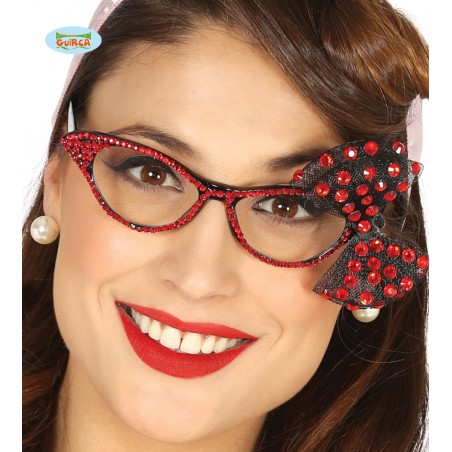 GAFAS AÑOS 50 CON LAZO ROJO